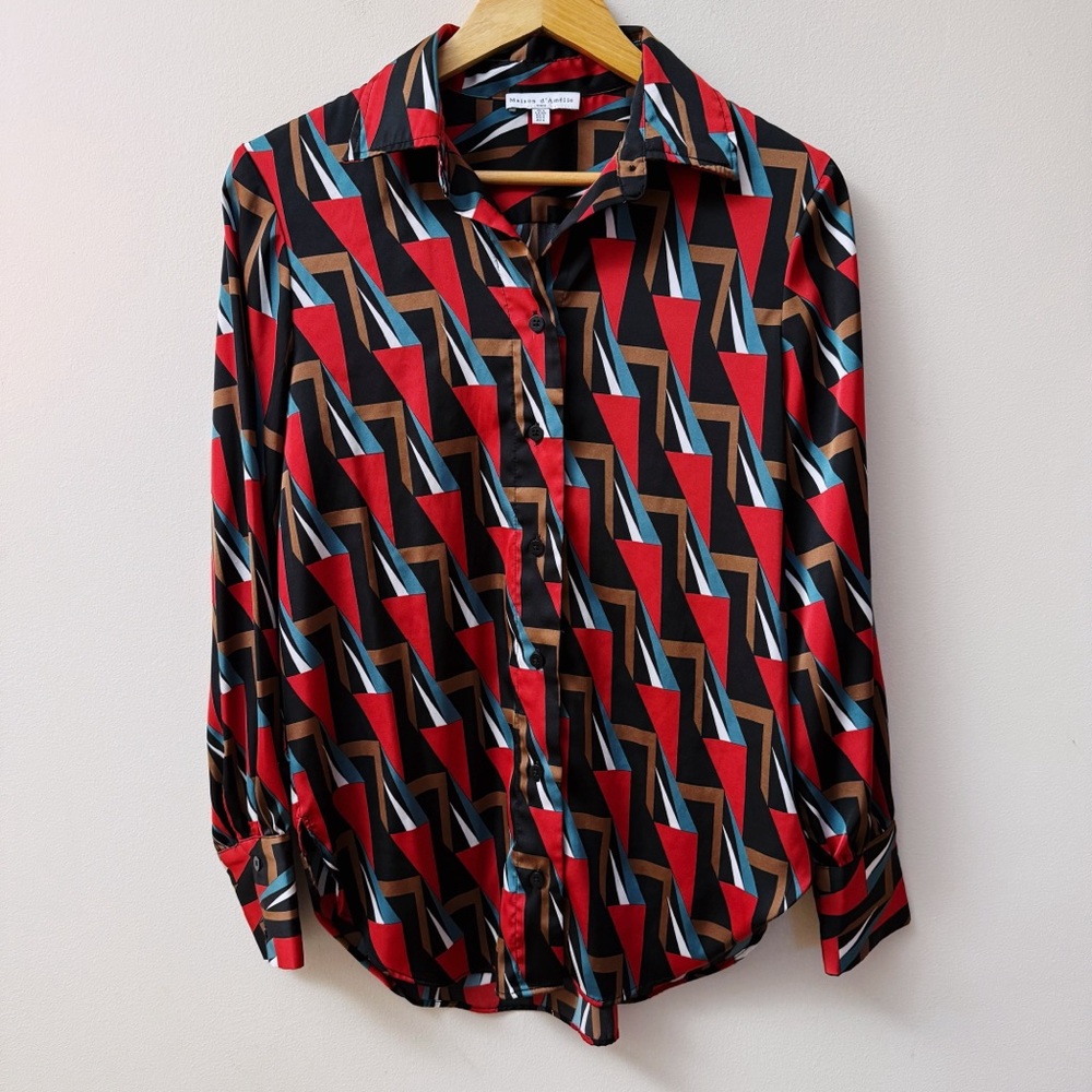 Maison d’Amelie Geo Print Blouse